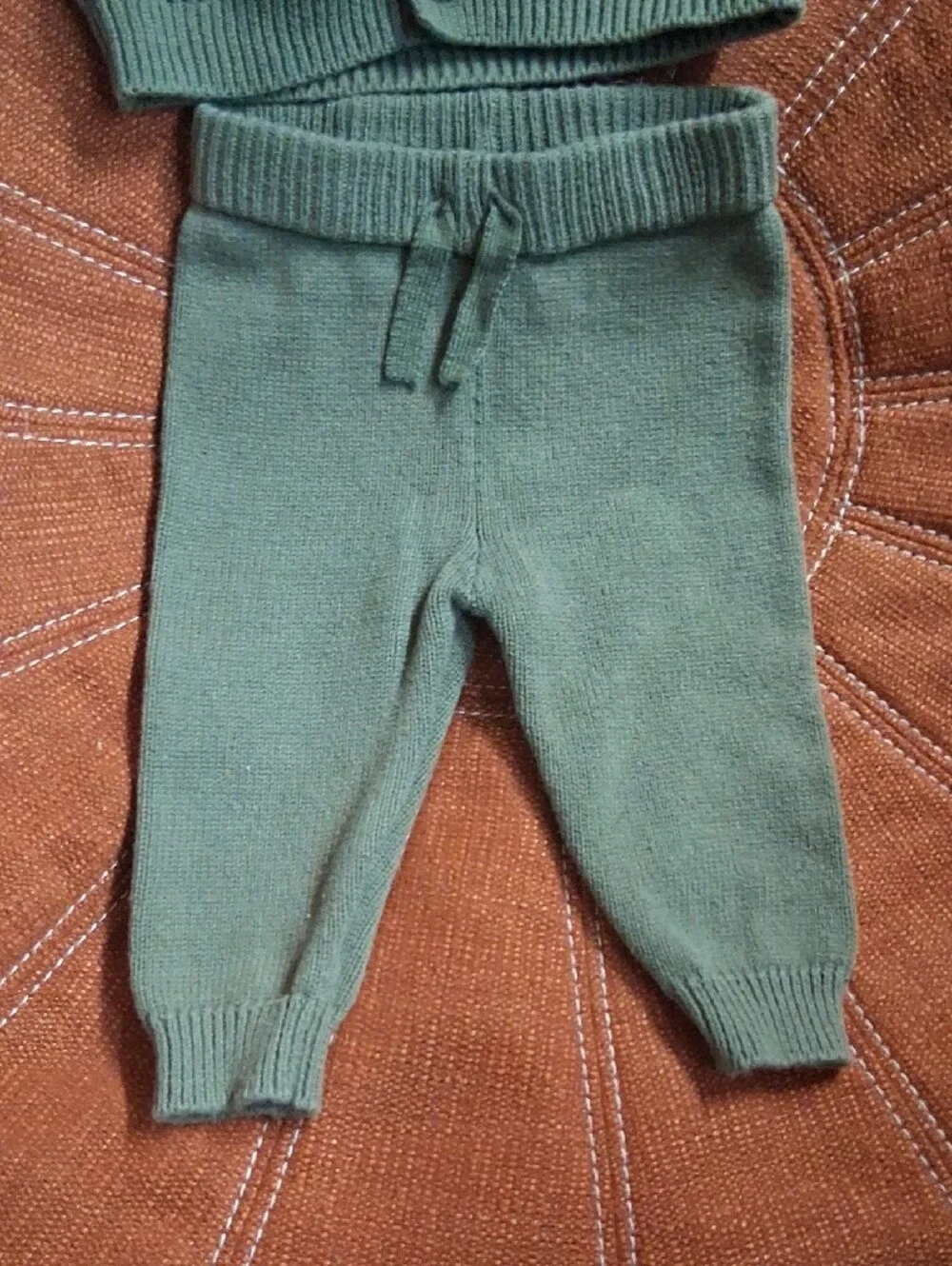 Gerber Olive Green Knit Cardigan & Pants Set